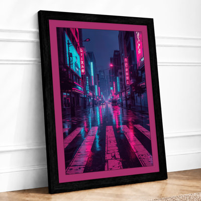 Neon City Streets Modern - Print