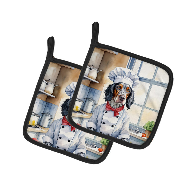 Caroline's Treasures The Dog Chef Polyester Potholder Set