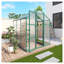 Serre en aluminium robuste 6 po x 6 pi avec base surélevée - Maison de jardin en polycarbonate pour la cour