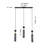 25" Modern Black And Gold 3-Light Pendant Chandelier, Adjustable Hanging Lights With Cylindrical Mesh Shades, E26 Base, Ideal For Dining Room, Kitchen Island, Or Living Room Lighting (No Bulbs)