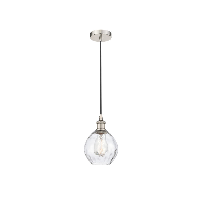 Luminaire suspendu simple à 1 lumière Oceanne, Nickel poli