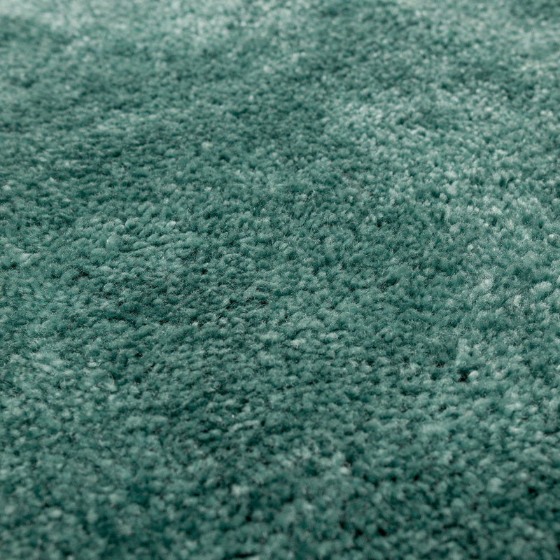 Gaerwn Machine Tufted Nylon Machine Washable Bath Rug, Teal, 17" W x 24" L