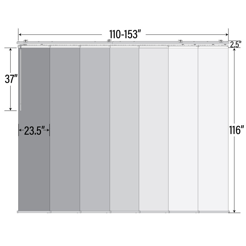 Spruce 7-Panel Single Rail Panel Track Extendable, Panel Width 23.5", 116"W x 153"L, White