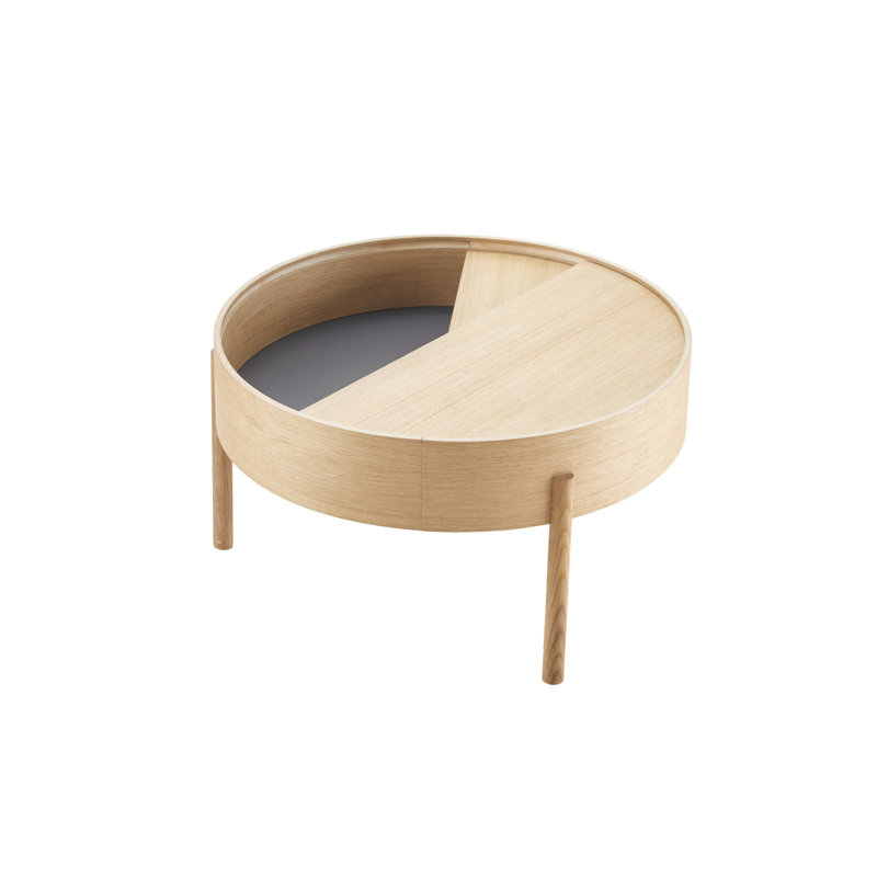 Arc Coffe Table, Matt Lacquered Walnut, 15" H x 26" L x 26" W