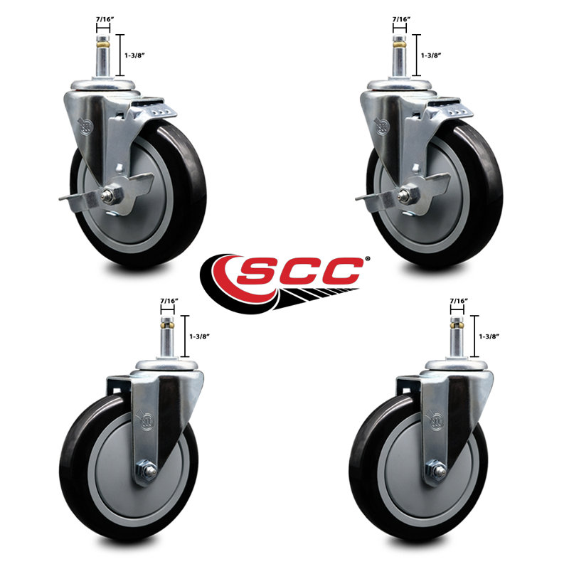 Grip Ring Stem Caster, Black