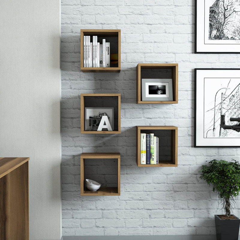Set Of 3 Square Espresso Reclaimed Wood Open Box Shelve Set Of 3 Square Espresso Reclaimed Wood Open Box Shelve