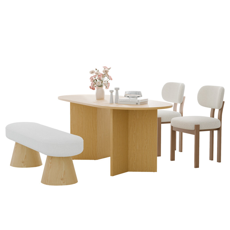 Ensemble repas pour 4 personnes Margin, Blanc