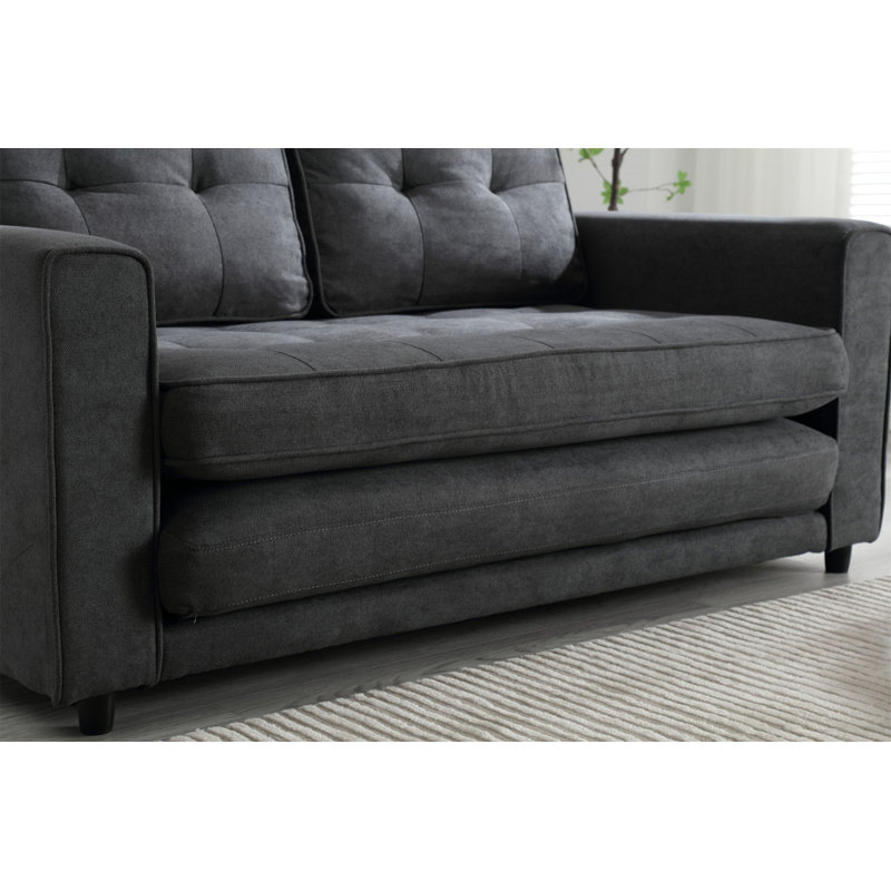 Canapé à 3 volets, canapé-lit futon convertible, causeuse peu encombrante, canapé-lit escamotable pour le salon, tissu en velours de lin