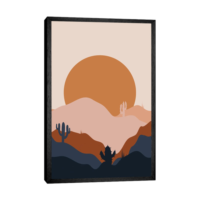 Desert Flow 1 Piece Wall Art on Canvas, 101.6 cm H x 66.04 cm W, Black Framed
