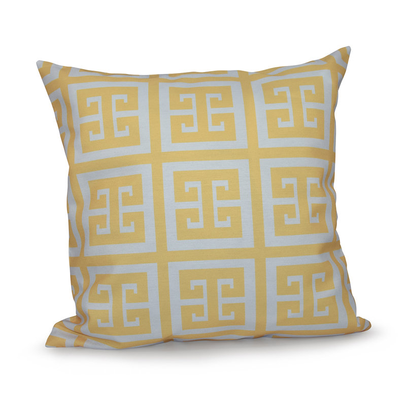 Reversible Throw Pillow, 16" H x 16" W, Lemon