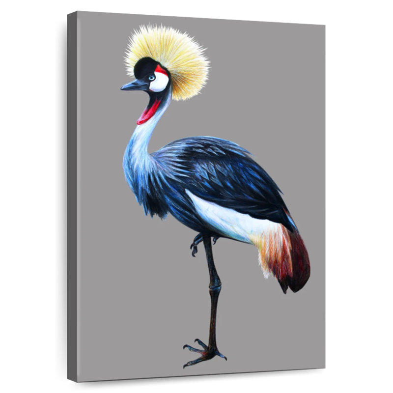 Brampt Crane With Grey Crown, 39" H x 26" W