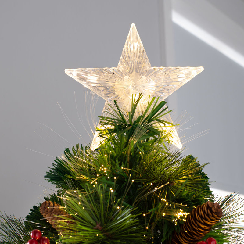Lighted Artificial Pine Christmas Tree, 7ft H x 2.95ft W x 2.95ft D