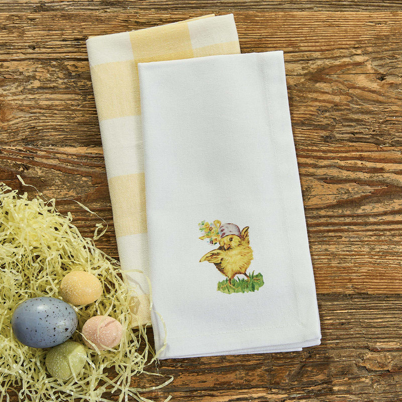  Storybook Easter Chick White Napkin Set of 4