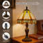Lampe de table moderne en verre coloré de 14,3 pouces, DEL incluse, lampe de table de chevet pour chambre à coucher, salon, bureau, bureau, espace de lecture