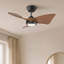 Petit ventilateur de plafond de 30 po pour petites pièces de 50 à 100 pieds carrés - Moteur à courant continu réversible à faible bruit et haut débit d'air - Ventilateur de plafond moderne avec lumière et télécommande-410105105-410105104