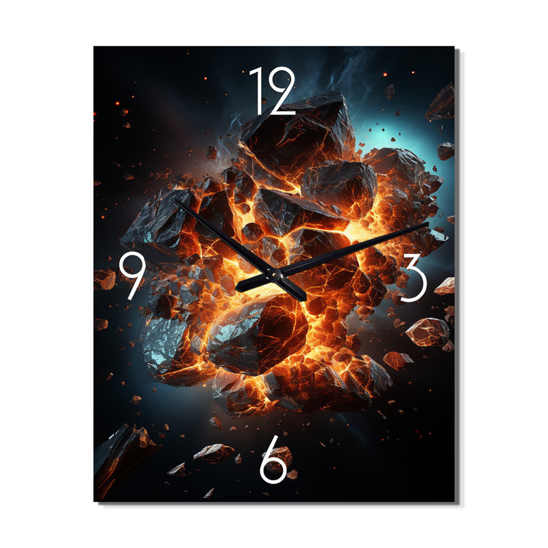 Horloge murale Asteroids Planète orange I - Asteroids, Grand
