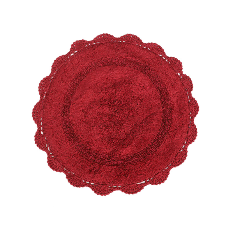 Tapis pour salle de bain Wingert, l 24 po x L 24 po, Cabernet