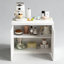 Armoire de cuisine avec portes doubles, armoire à café avec tablettes réglables, buffet pour la salle à manger, le salon ou le vestibule, armoire blanche moderne