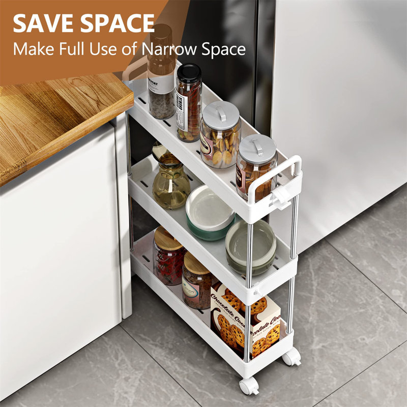 Taranto 66.55cm H x 40.1cm W Utility Cart with Wheels, White