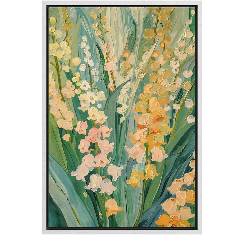Impression sur toile encadrée de Campanula, H 36 po x l 24 po, Blanc