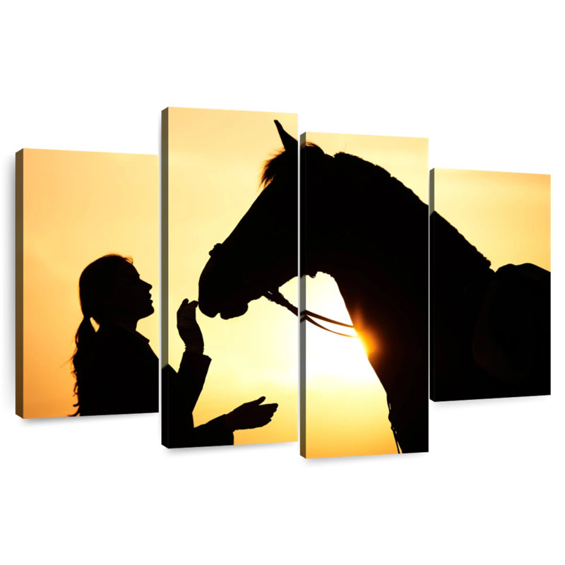 Brampt Horse And Girl, 48" H x 75" W