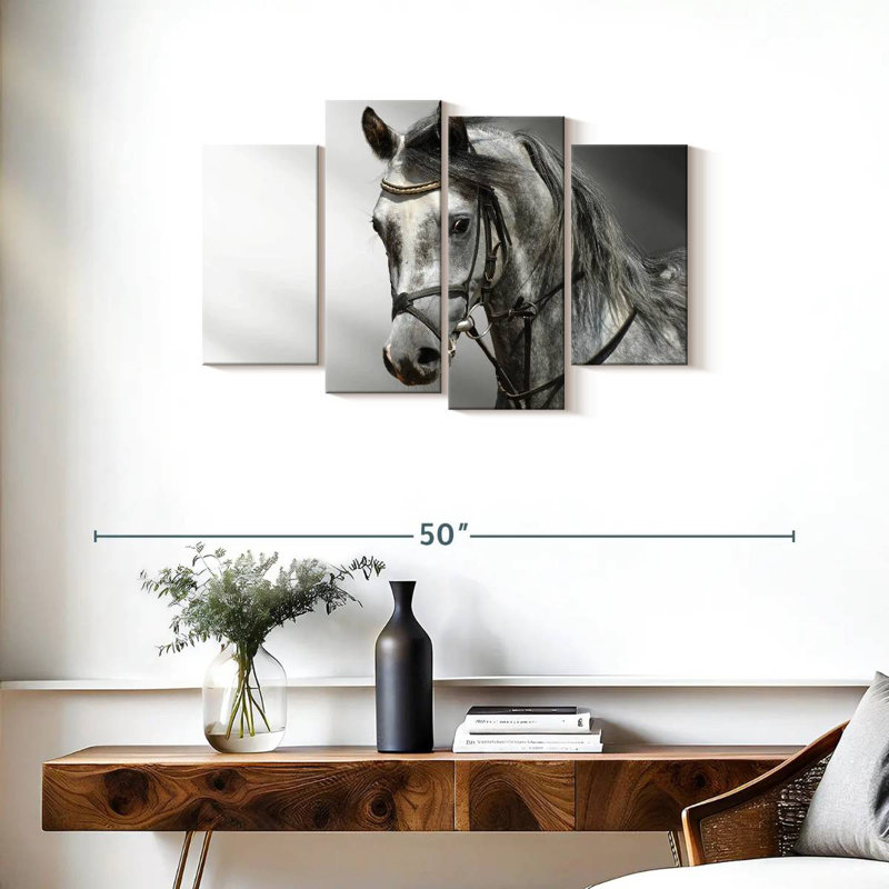 Cheval arabe monochromatique Brampt, H 22 po x l 36 po