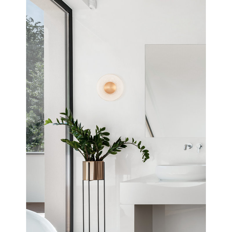 LED Flush Mounted Sconce, 20cm H x 20cm W x 11.2cm D