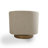 Applewold Upholstered Light Brown Cotton Blend Swivel Barrel Chair with Solid Wood Base-965637826
