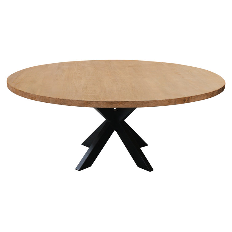 Logan Round 72" Dining Table In Natural Finish