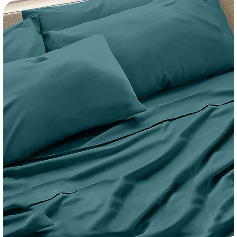6-Piece Premium Deep Pockets Microfiber Sheet Set, Full, Teal