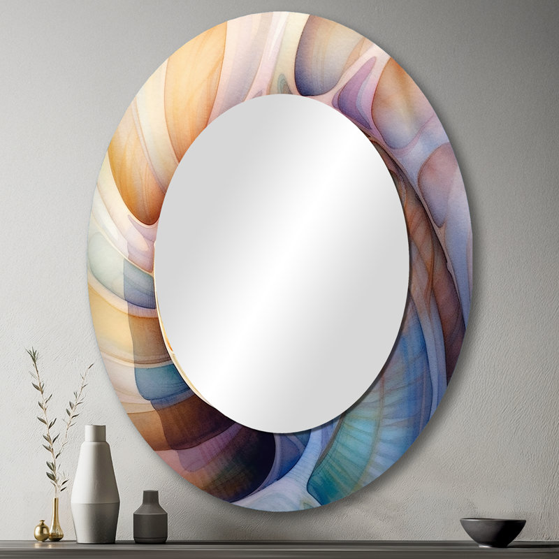 Miroir mural Seashell Symphony II - Rose, 43 po x 33 po