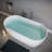 59" Freestanding Solid Surface Bathtub, Luxury Stone Resin Freestanding Soaking Bathtub With Overflow And Pop-Up Drain For Contemporary Bathroom, Glossy White-122018983