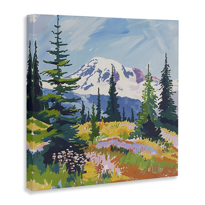 Modern Snow Capped Mountain Canvas Wall Art, design by Walker Noble
