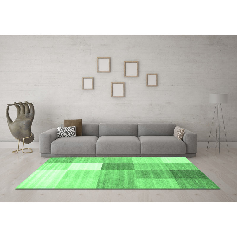 Washable Checkered Indoor Rug, Square 6'