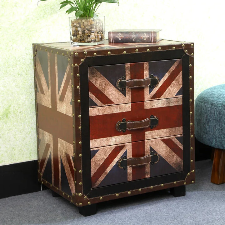 Antawon Retro Bedside Table Rustic Living Room Side A Few Solid Wood