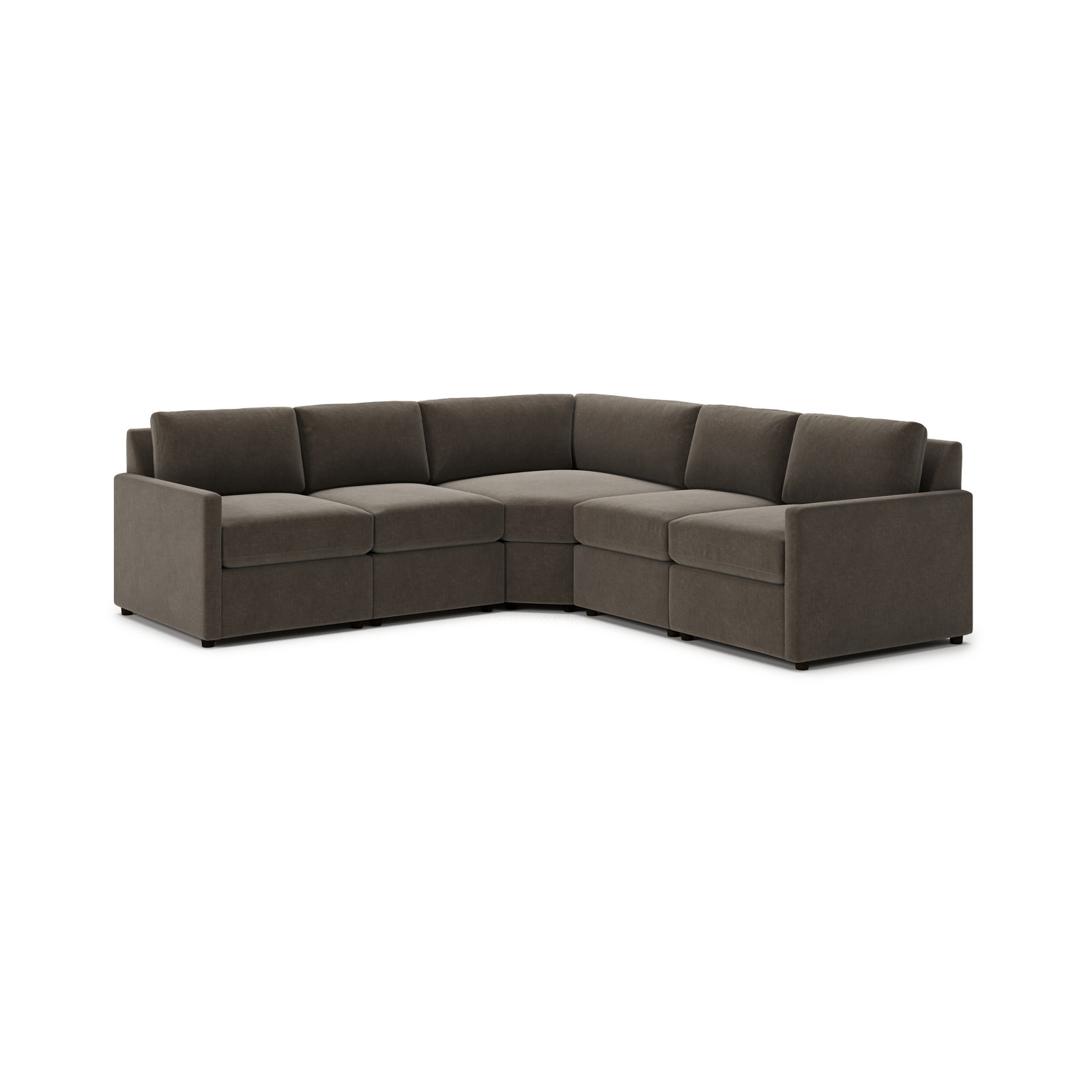 Damari 108" 5 - Piece Modular Wedge Corner Sectional, Andrew Espresso Performance Chenille