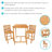 Anjie 3-Piece Teak Wood Bar-Height Patio Dining Table Set