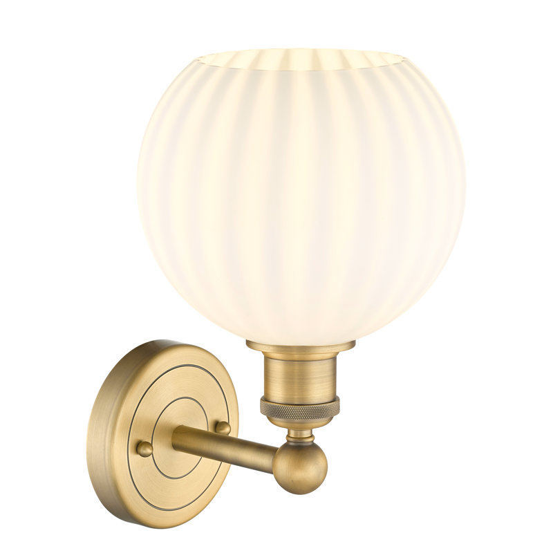 Bernardez Steel Armed Sconce, Brushed Brass, 12.25" H x 8" W x 8.5" D