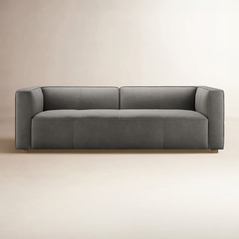 Canapé en cuir JoJo Fletcher Matteo Nubuck, Gris