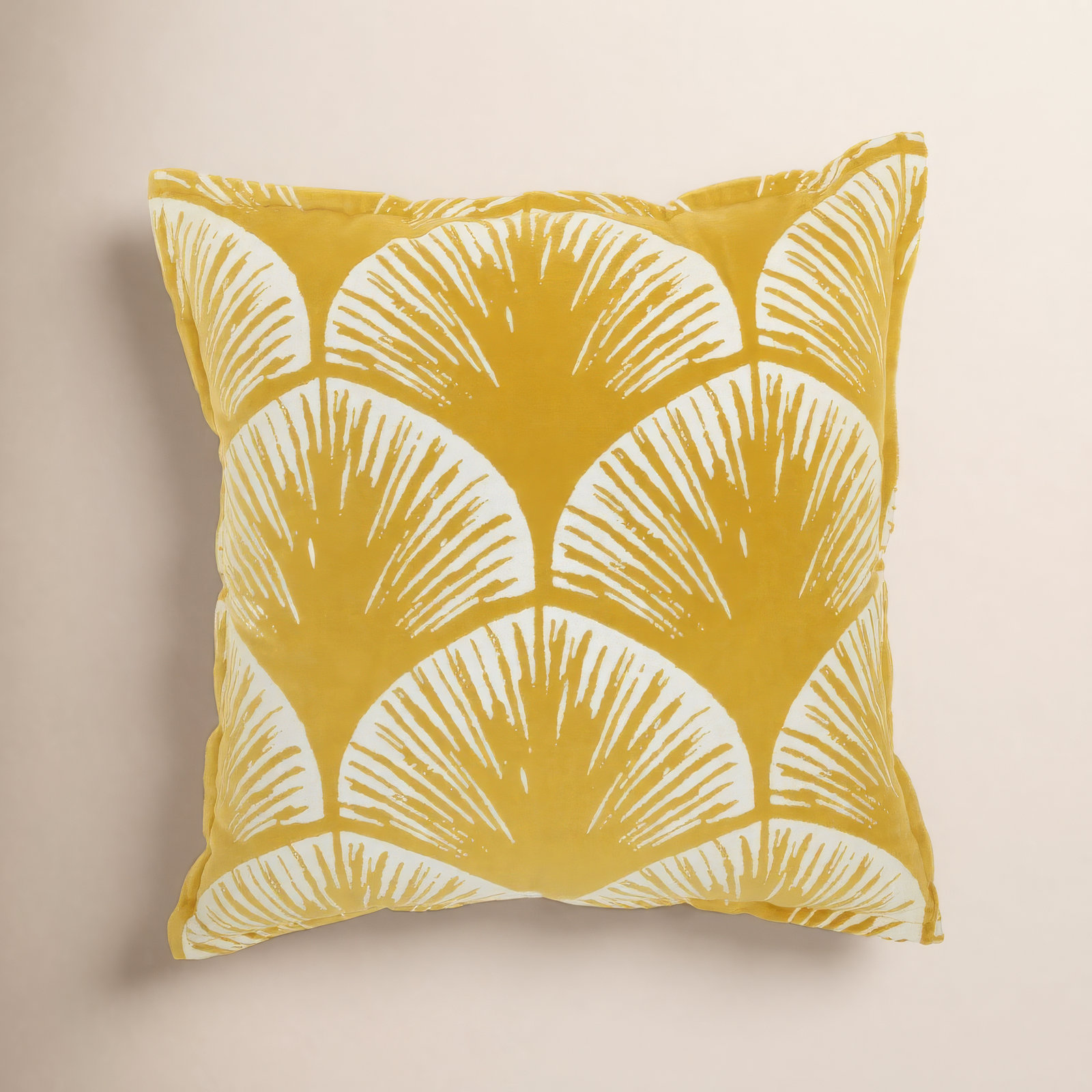 Arielle Cotton Throw Pillow, Yellow Geometric 1, 18'' H x 18'' W