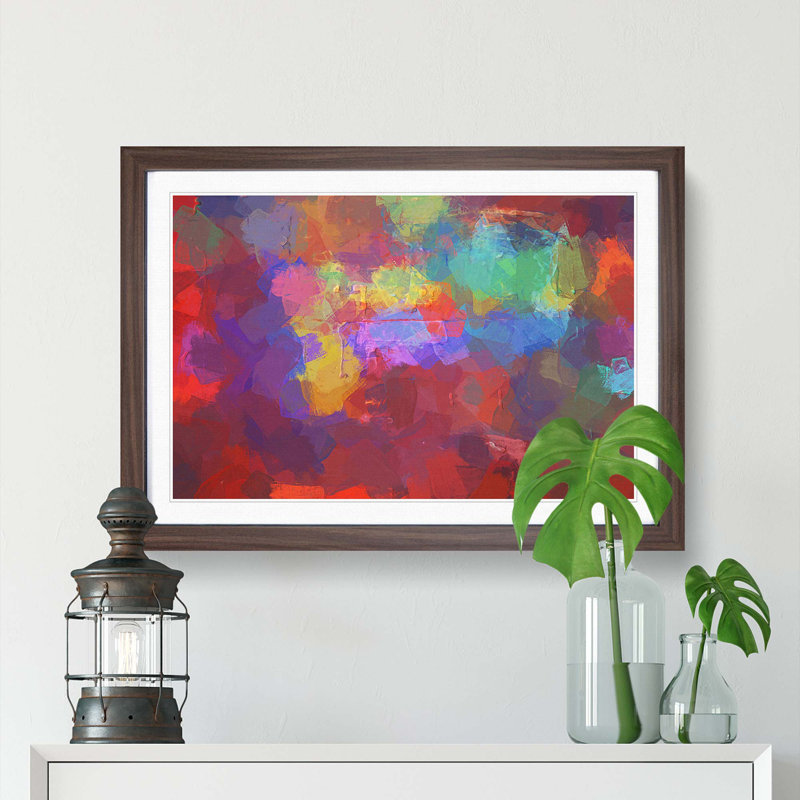 Eternal Thoughts in Abstract - Picture Frame Painting Print, 27cm H x 36cm W x 2cm D, Walnut Framed
