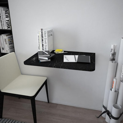 Design Wall-Mounted Foldable Table - 28.3" x 17.7" Space-Saving Desk for Kitchen, Balcony, or Office