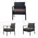 Ensemble de table bistro en rotin pour 2 personnes avec table et coussins
