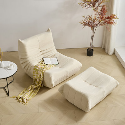 Teddy Fabric Standard Armless Bean Bag Chair & Lounger