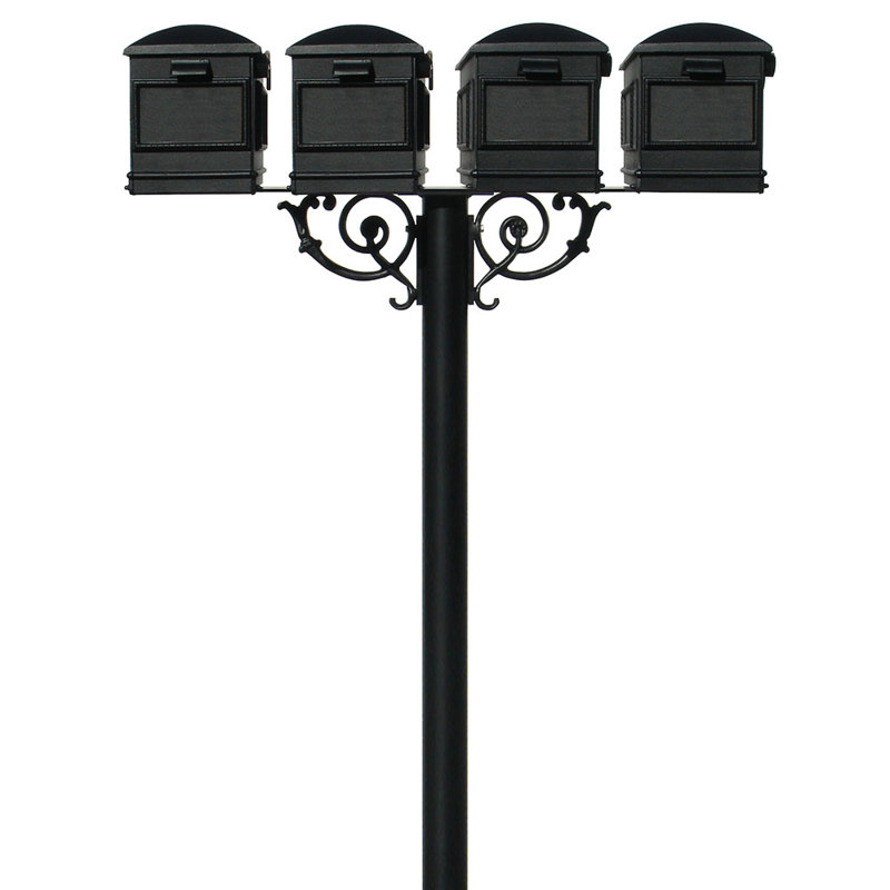 Hanford Aluminum Post Mounted Mailbox, Yes