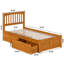 Lit plateforme en bois massif avec pieds de lit et tiroirs de rangement Mission-126306322-126306326