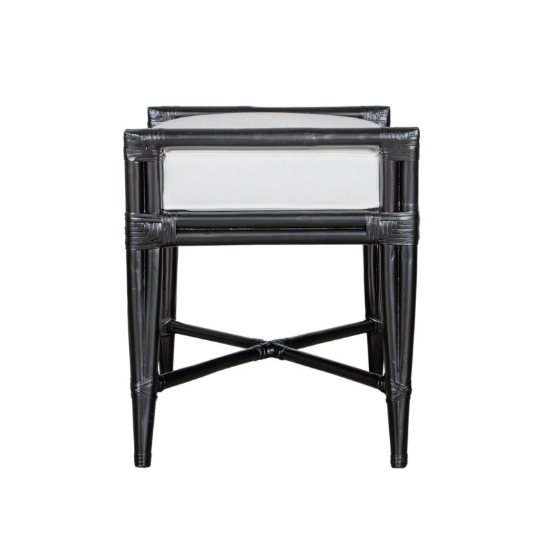Banc rembourré Malacca, Noir satiné