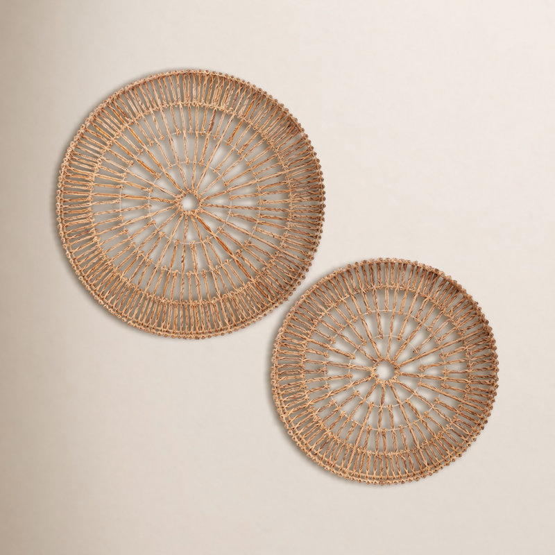 Handmade Abstract Wall Decor on Rattan