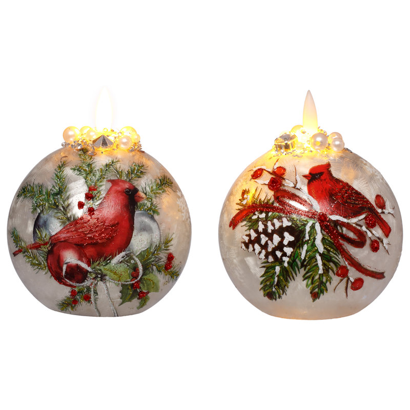 Cardinal Globe With LED, Set Of 6 - 4 Inches