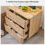 Table de chevet moderne à 3 tiroirs avec station de charge, conception sans poignée à pousser, brun clair-829317471